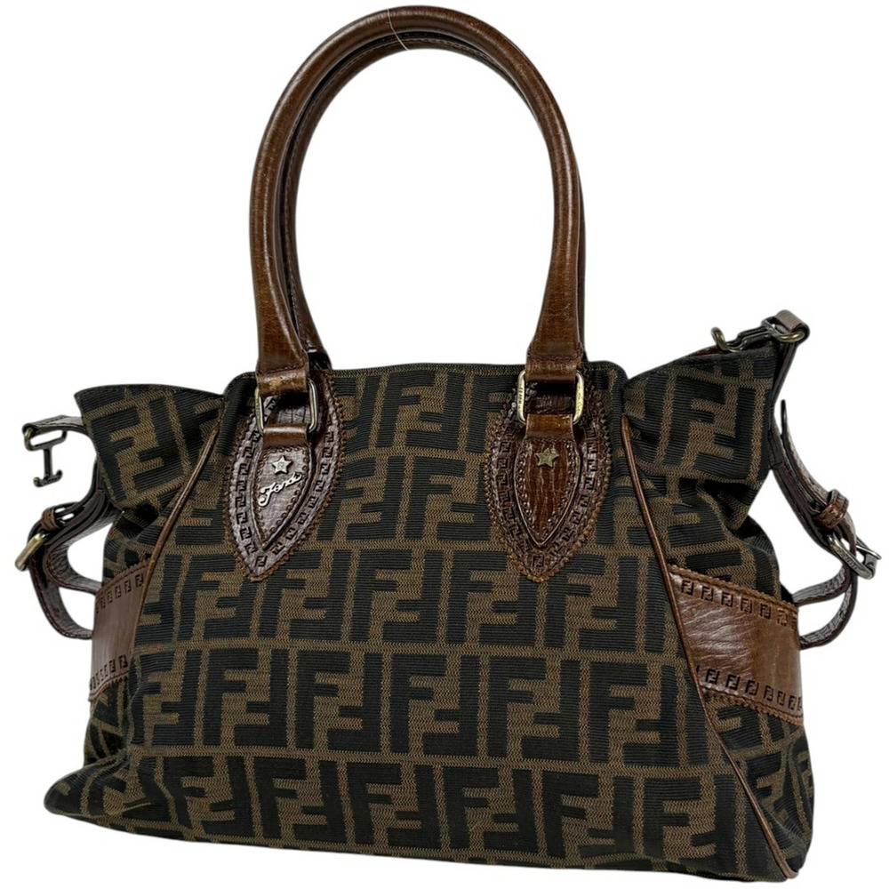 Fendi Etnico Tote Bag Zucca Canvas Brown